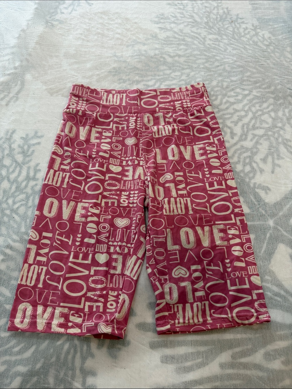 Women's Pink 'LOVE' Print Bike Shorts - Stretch Activewear